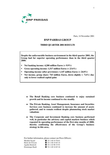 Thumbnail BNP Paribas Quarterly Report 2001-q3