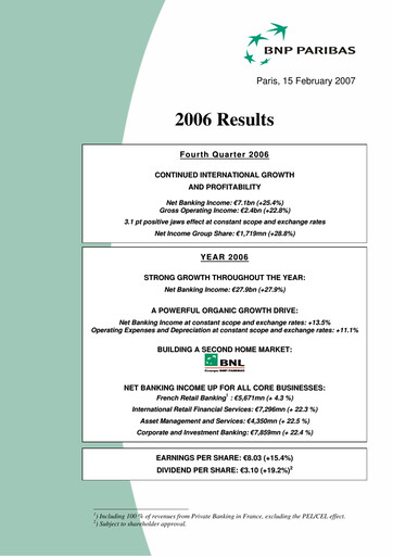 Thumbnail BNP Paribas Quarterly Report 2006-q4