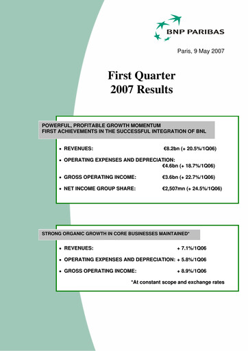 Thumbnail BNP Paribas Quarterly Report 2007-q1