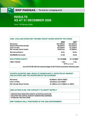 Thumbnail BNP Paribas Quarterly Report 2008-q4