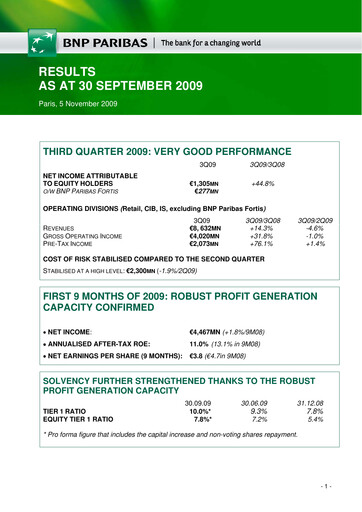 Thumbnail BNP Paribas Quarterly Report 2009-q3