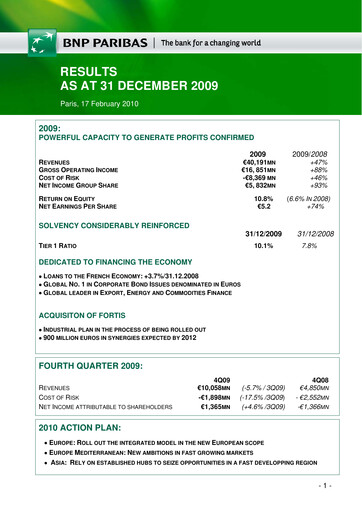 Thumbnail BNP Paribas Quarterly Report 2009-q4