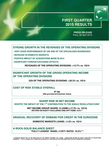 Thumbnail BNP Paribas Quarterly Report 2015-q1