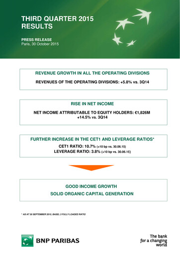 Thumbnail BNP Paribas Quarterly Report 2015-q3