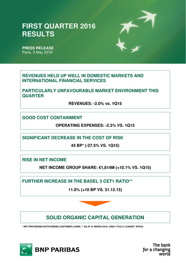 Thumbnail BNP Paribas Quarterly Report 2016-q1