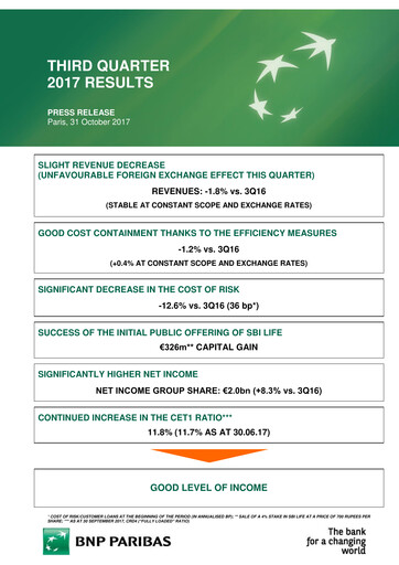 Thumbnail BNP Paribas Quarterly Report 2017-q3