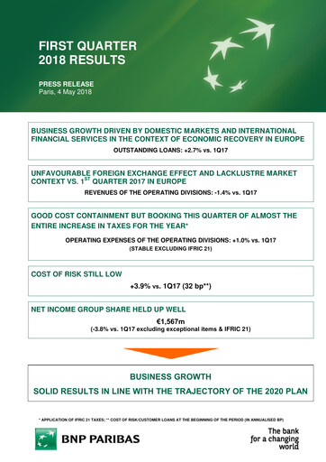 Thumbnail BNP Paribas Quarterly Report 2018-q1