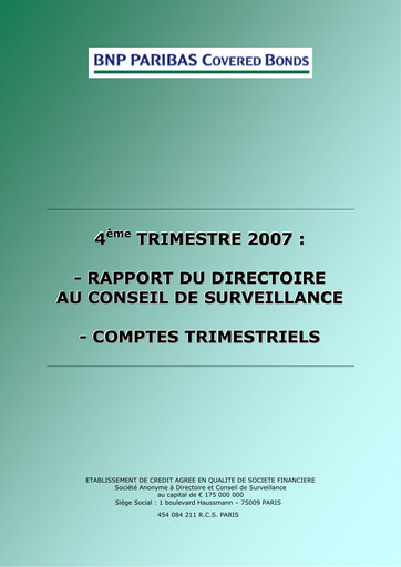 Thumbnail BNP Paribas Quarterly Report 2007-q4