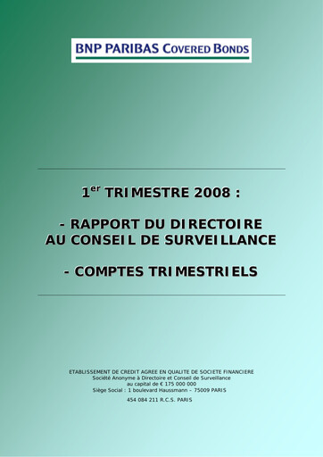 Thumbnail BNP Paribas Quarterly Report 2008-q1