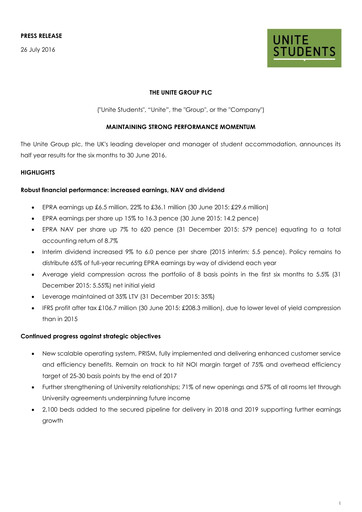 Thumbnail Unite Group (Unite Students) Half-year Report 2016-h1