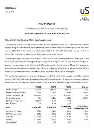 Thumbnail Unite Group (Unite Students) Half-year Report 2020-h1
