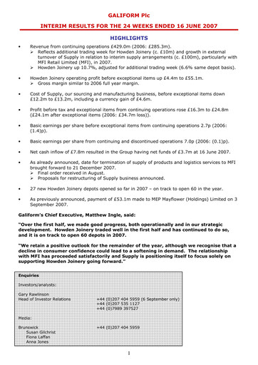 Thumbnail Howden Joinery Half-year Report 2007-h1