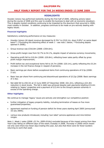 Thumbnail Howden Joinery Half-year Report 2009-h1