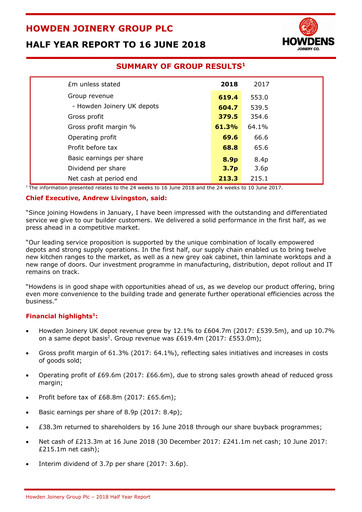 Thumbnail Howden Joinery Half-year Report 2018-h1