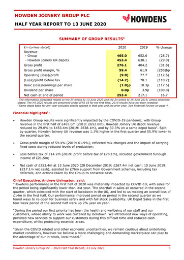 Thumbnail Howden Joinery Half-year Report 2020-h1