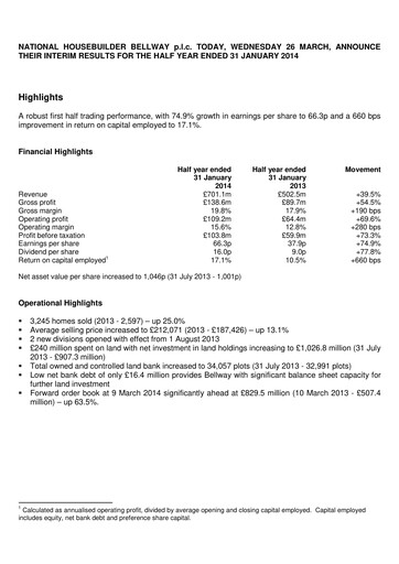 Thumbnail Bellway Half-year Report 2014-h1