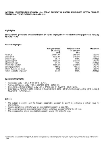 Thumbnail Bellway Half-year Report 2016-h1