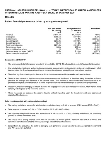 Thumbnail Bellway Half-year Report 2020-h1