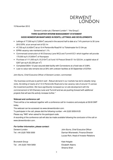 Thumbnail Derwent London Quarterly Report 2012-q3