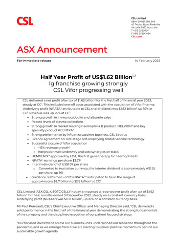 Thumbnail CSL Half-year Report 2023-h1