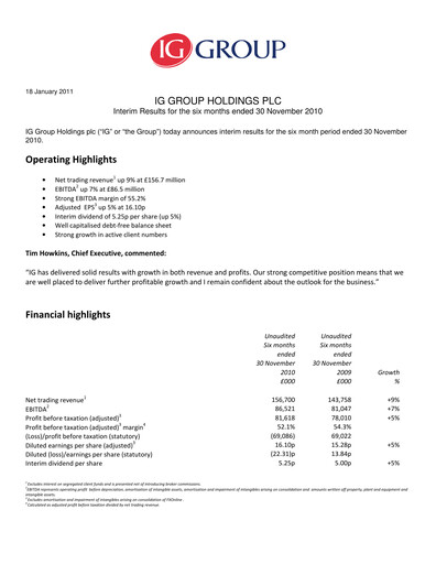 Thumbnail IG Group Half-year Report 2011-h1