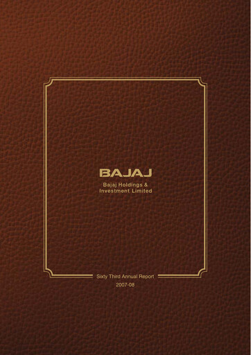 Thumbnail Bajaj Holdings & Investment Annual Report 2007-2008