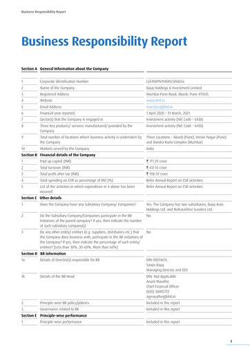 Thumbnail Bajaj Holdings & Investment ESG Report 2020-2021