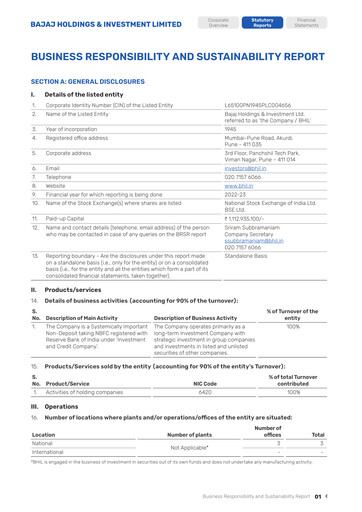 Thumbnail Bajaj Holdings & Investment ESG Report 2022-2023
