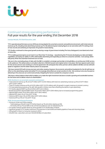 Thumbnail ITV plc Financial Report 2018