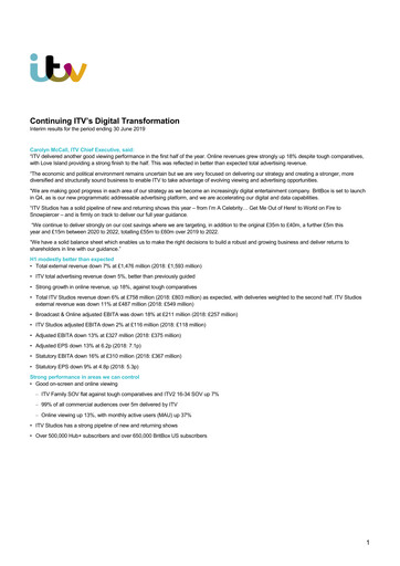 Thumbnail ITV plc Half-year Report 2019