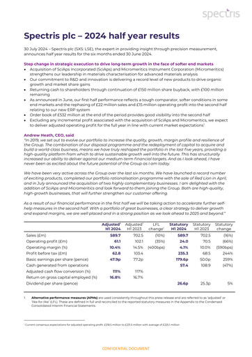 Miniature Spectris Rapport semestriel 2024-h1