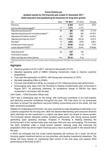 Thumbnail Travis Perkins Financial Report 2017