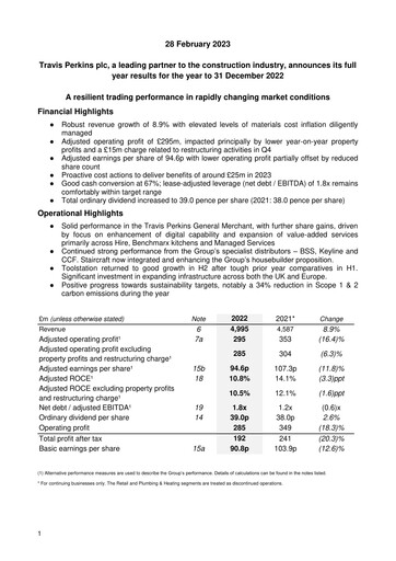 Thumbnail Travis Perkins Financial Report 2022