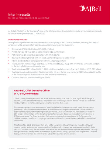 Thumbnail AJ Bell Half-year Report 2020-h1