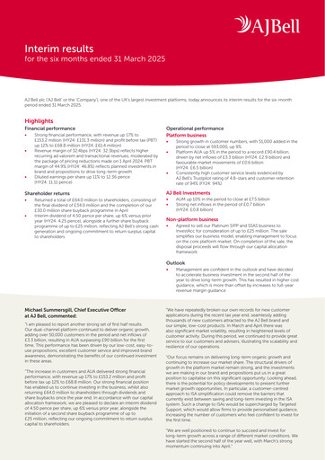 Thumbnail AJ Bell Half-year Report 2025-h1