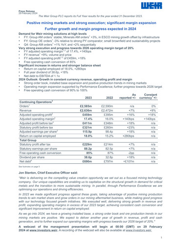 Thumbnail The Weir Group Financial Report 2023