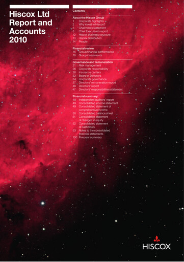 Thumbnail Hiscox Annual Report 2010