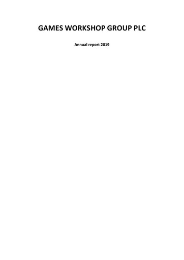Thumbnail Games Workshop Group Annual Report 2019