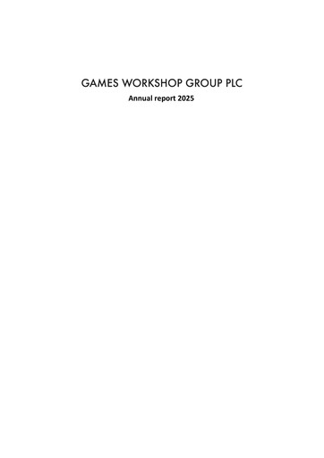Miniature Games Workshop Group Rapport annuel 2025