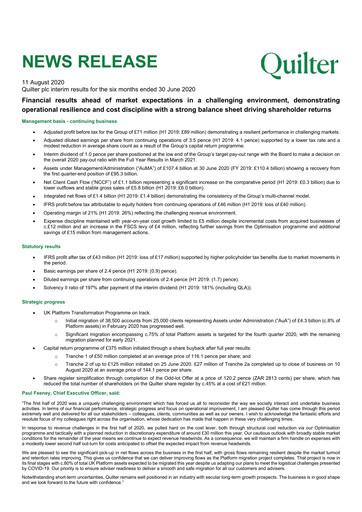 Thumbnail Quilter Half-year Report 2020-h1