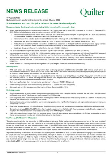 Thumbnail Quilter Half-year Report 2022-h1