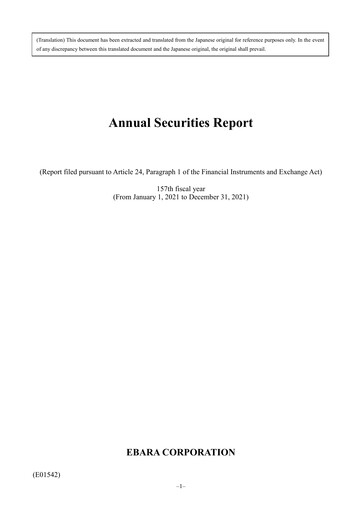 Thumbnail Ebara Corporation Financial Report 2021