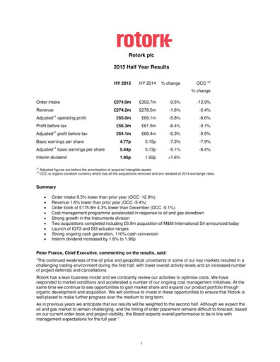 Thumbnail Rotork Half-year Report 2015-h1