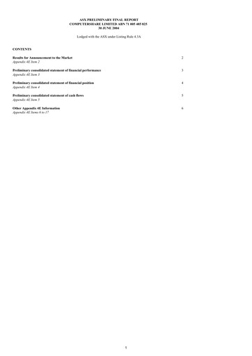 Thumbnail Computershare Financial Report fy2004