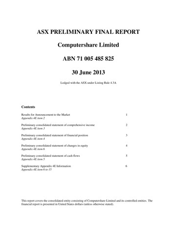 Thumbnail Computershare Financial Report fy2013