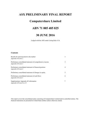 Thumbnail Computershare Financial Report fy2016