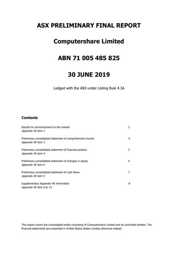 Thumbnail Computershare Financial Report fy2019