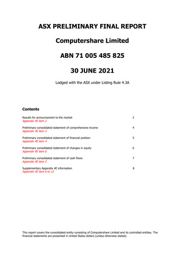 Thumbnail Computershare Financial Report fy2021