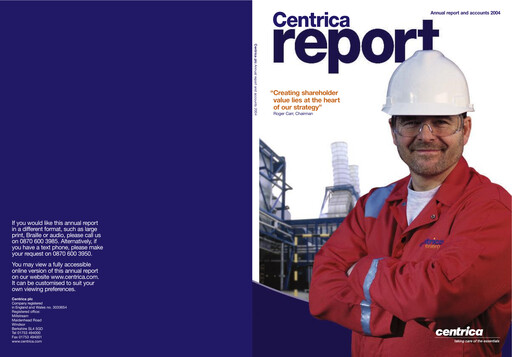 Thumbnail Centrica Annual Report 2004