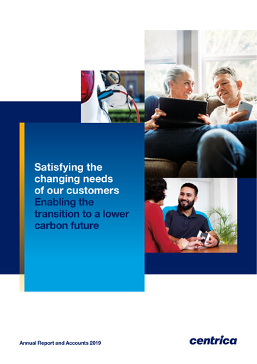 Thumbnail Centrica Annual Report 2019